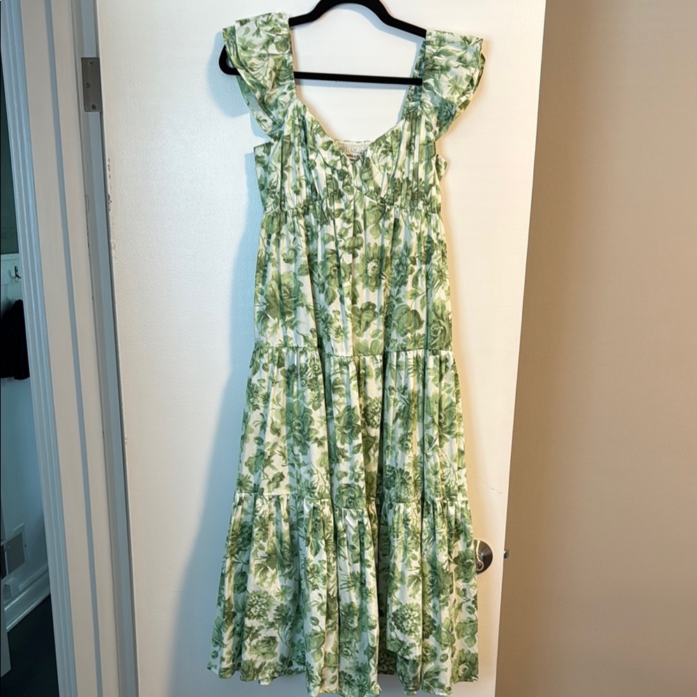 Abercrombie Green Floral Sleeveless Dress